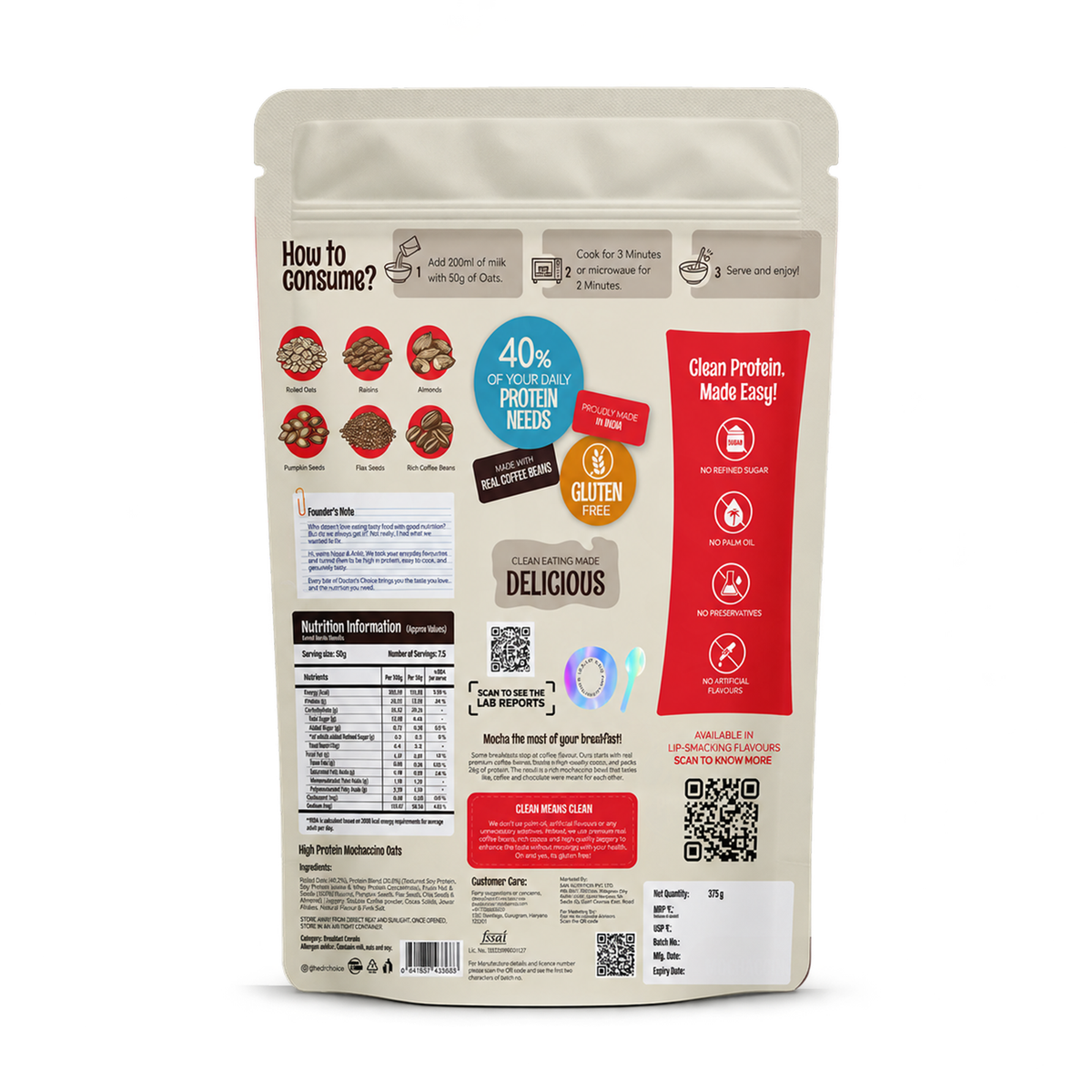 Protein Oats Mochaccino 375g
