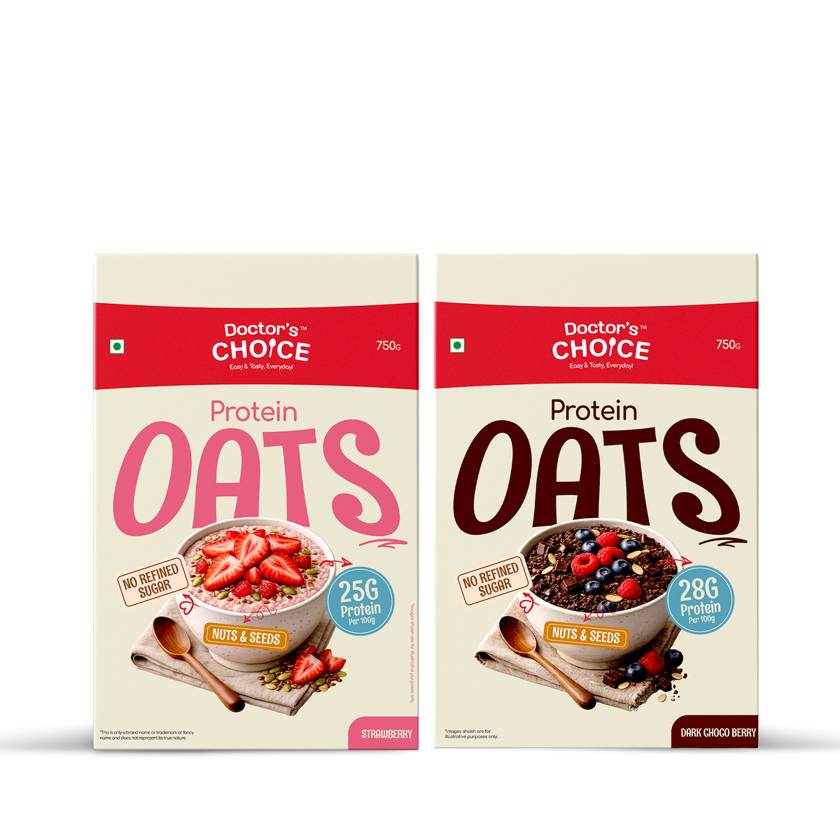 Protein Oats Combo – Chocolate & Strawberry Protein Oats