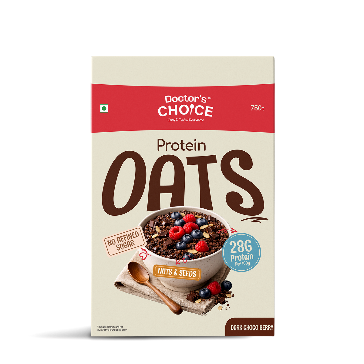 Doctor's Choice Dark Choco Berry Protein Oats 750 GM