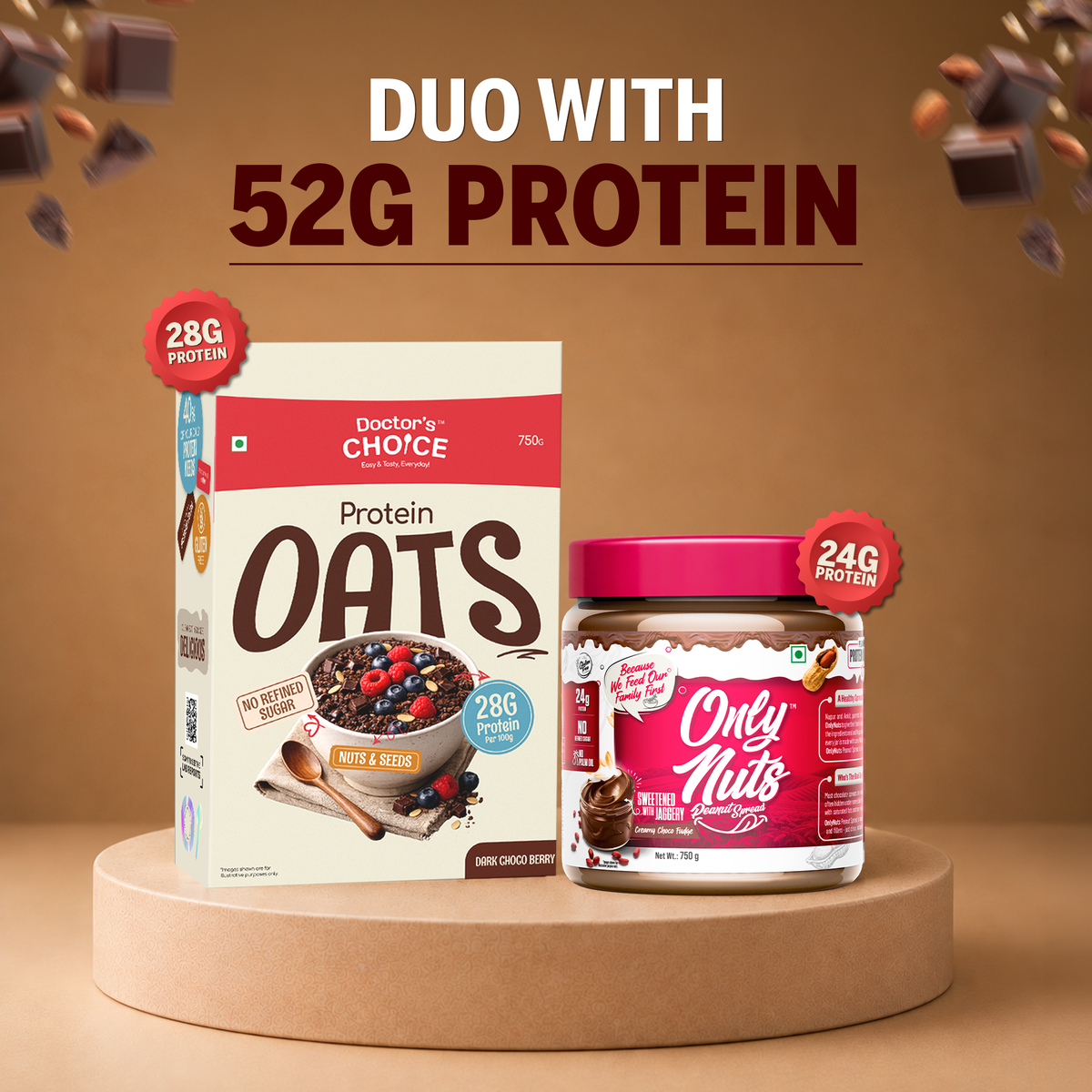 Protein Oats 750g + Choco Fudge Peanut Spread 750g
