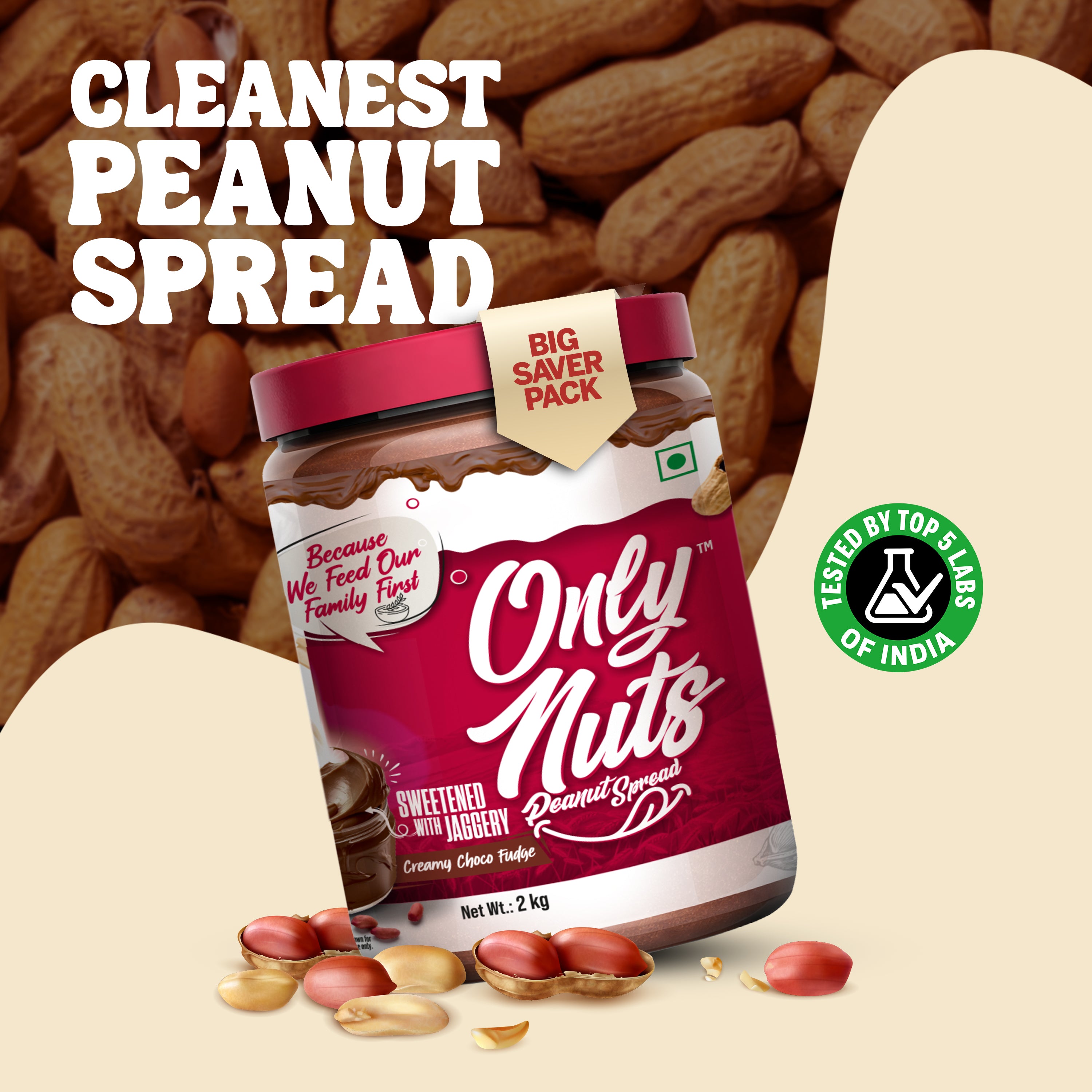 ONLY NUTS - Peanut Spread Creamy Choco Fudge