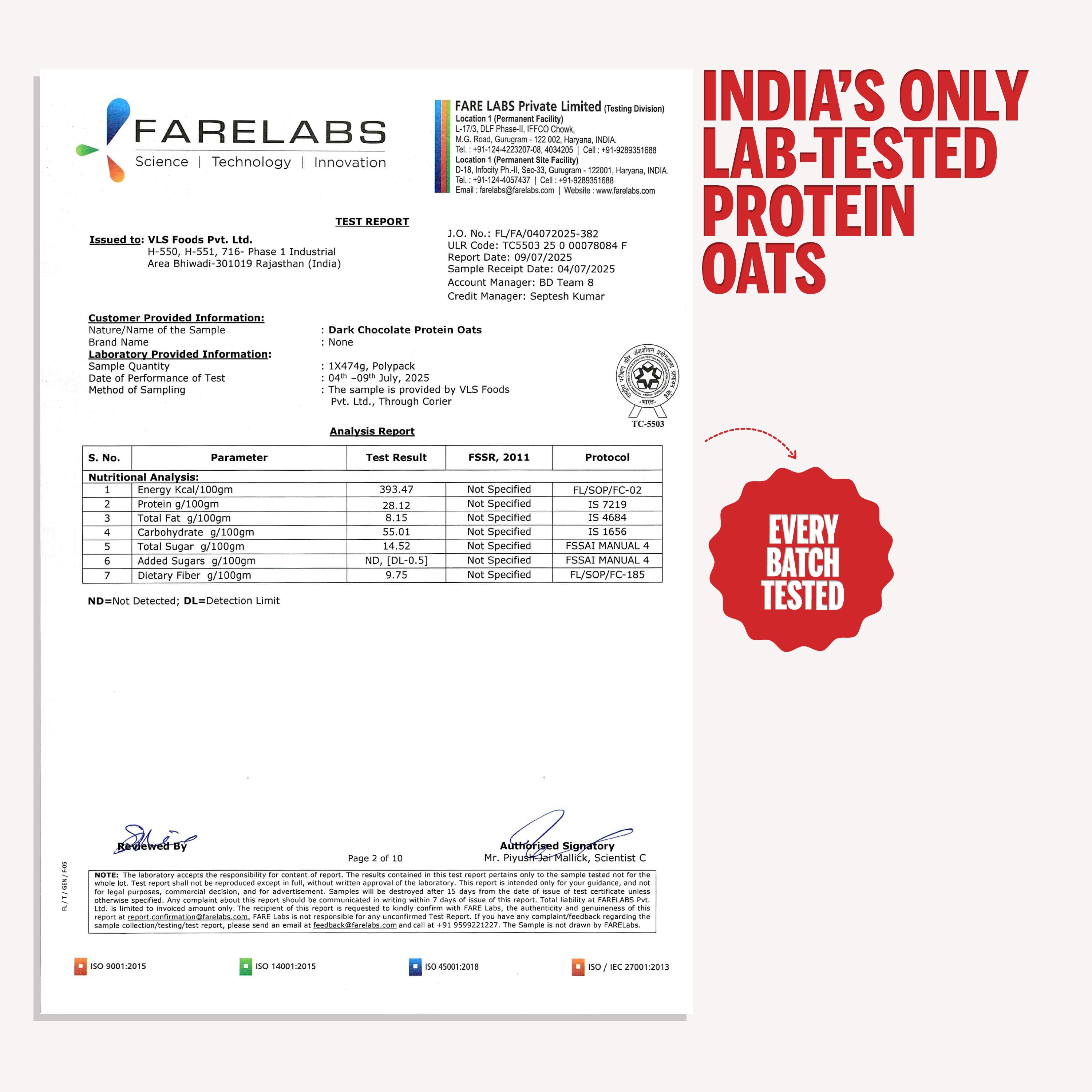 Protein Oats Chocolate 2Kg