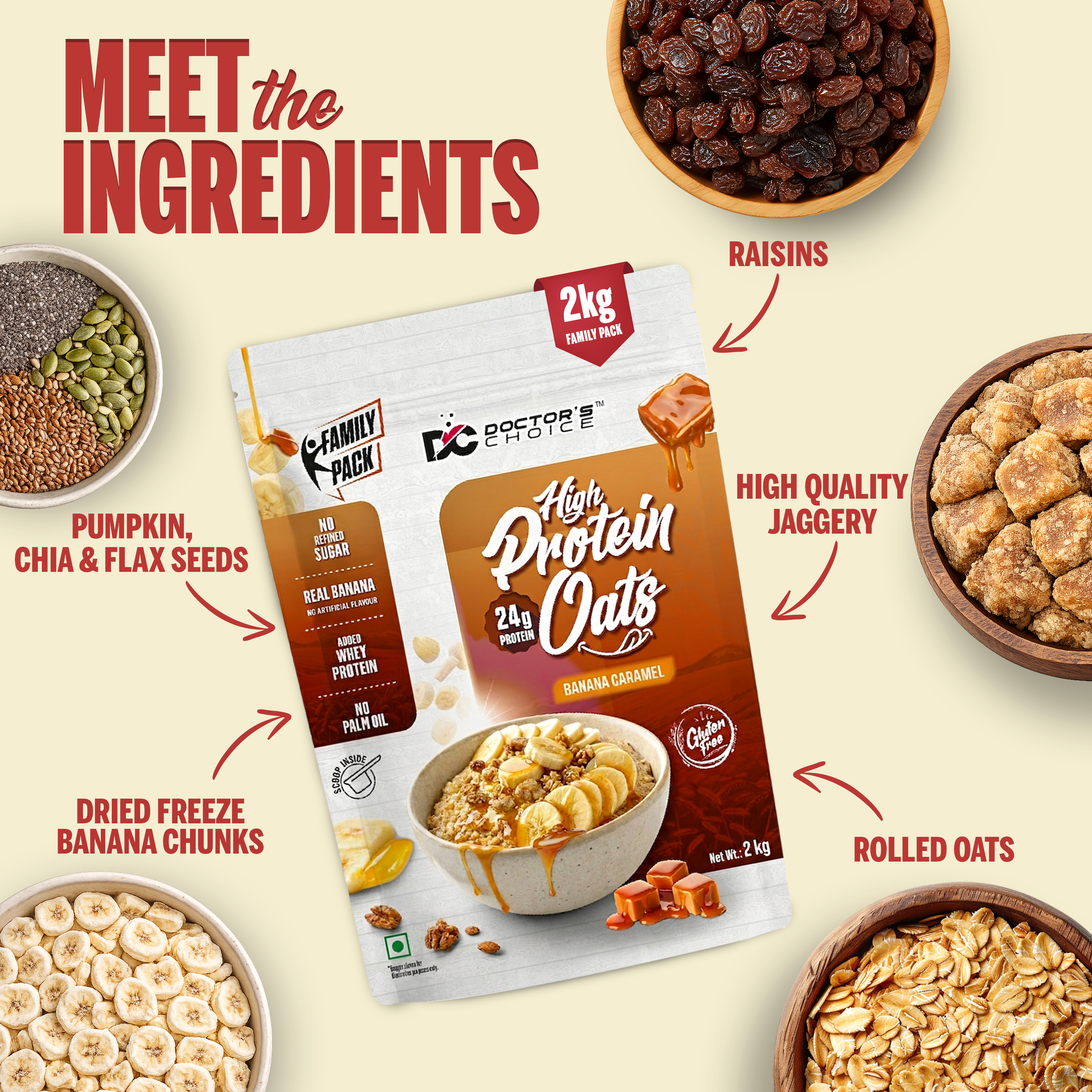 Protein Oats (Banana Caramel) 2 KG