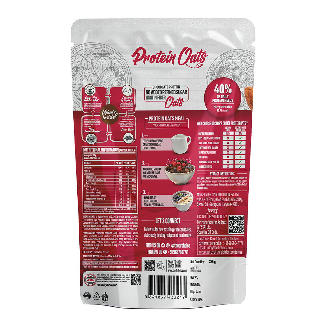 Doctor's Choice Protein Oats 375 GM