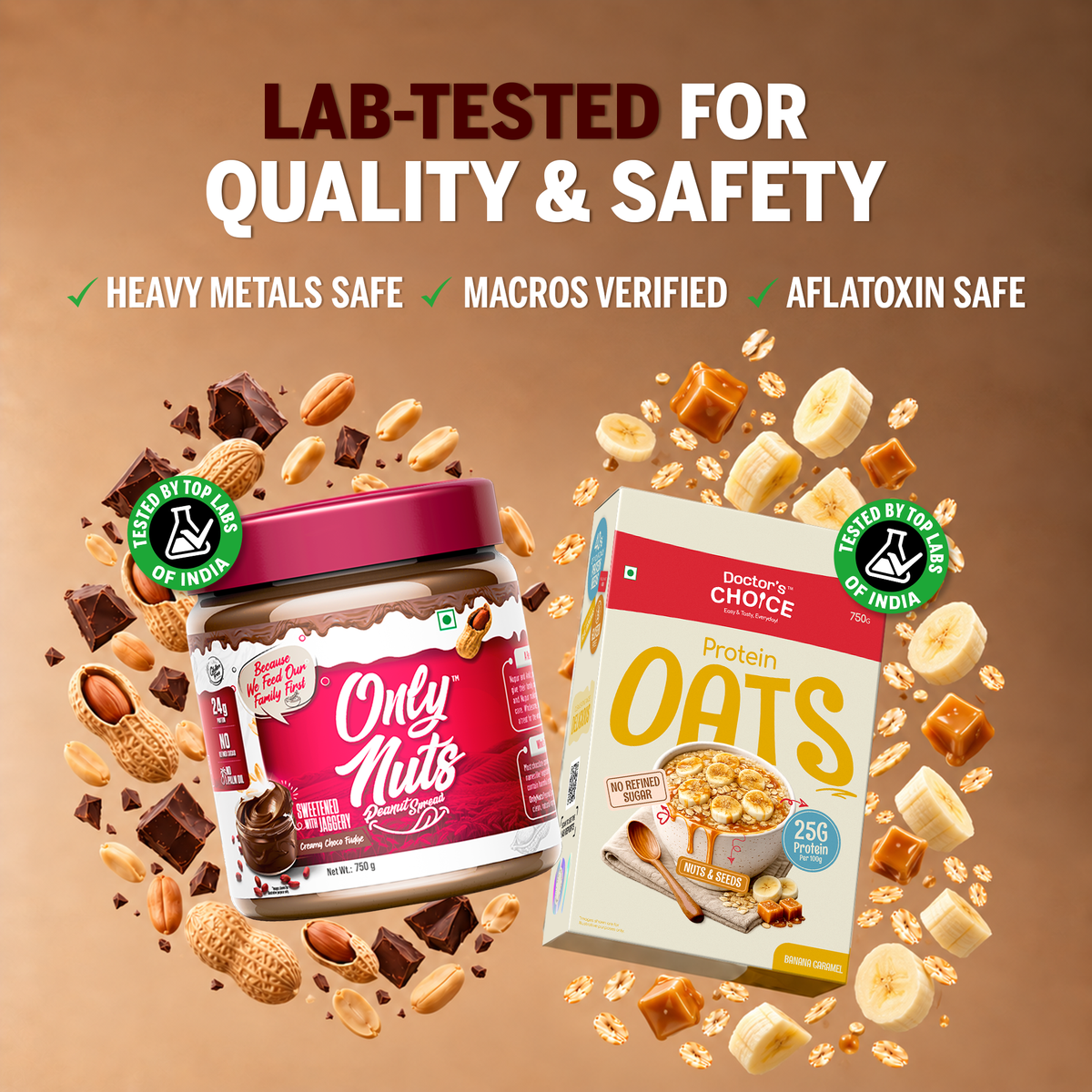 Protein Oats Banana Caramel 750g + Choco Fudge Peanut Spread 750g