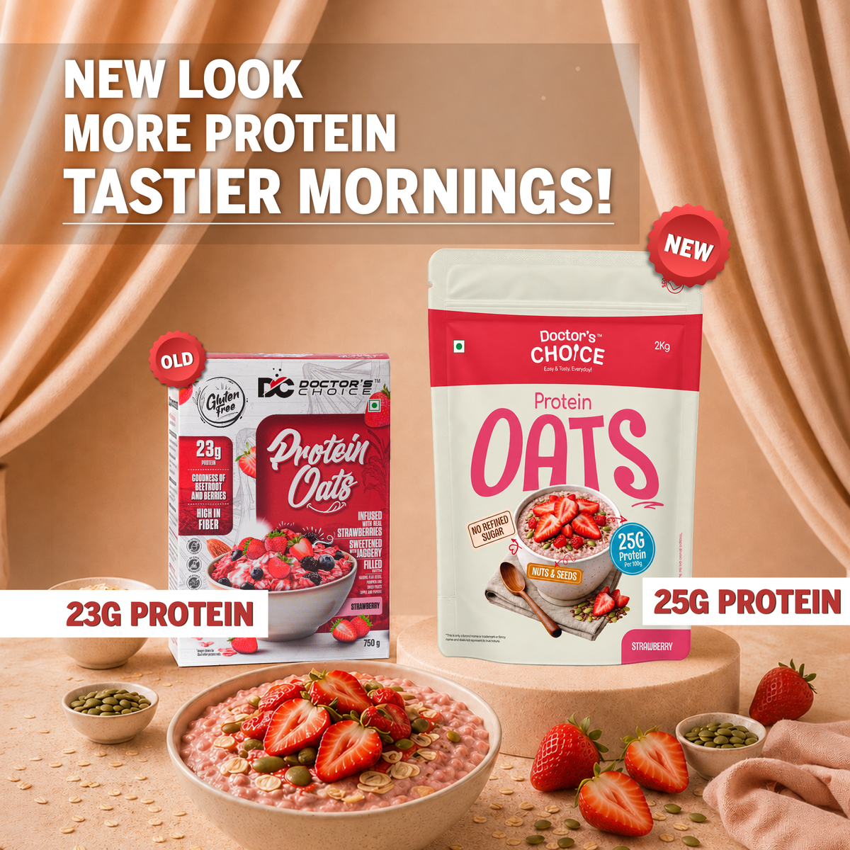 Doctor's Choice Strawberry Protein Oats 2kg