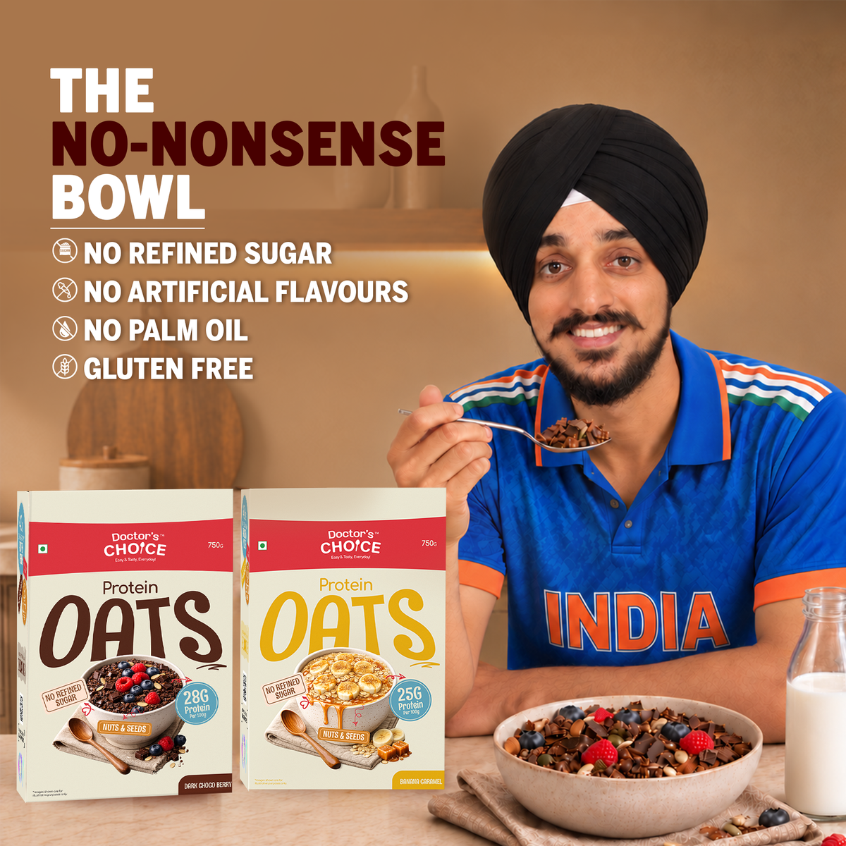 Protein Oats Combo – Banana Caramel & Chocolate Protein Oats