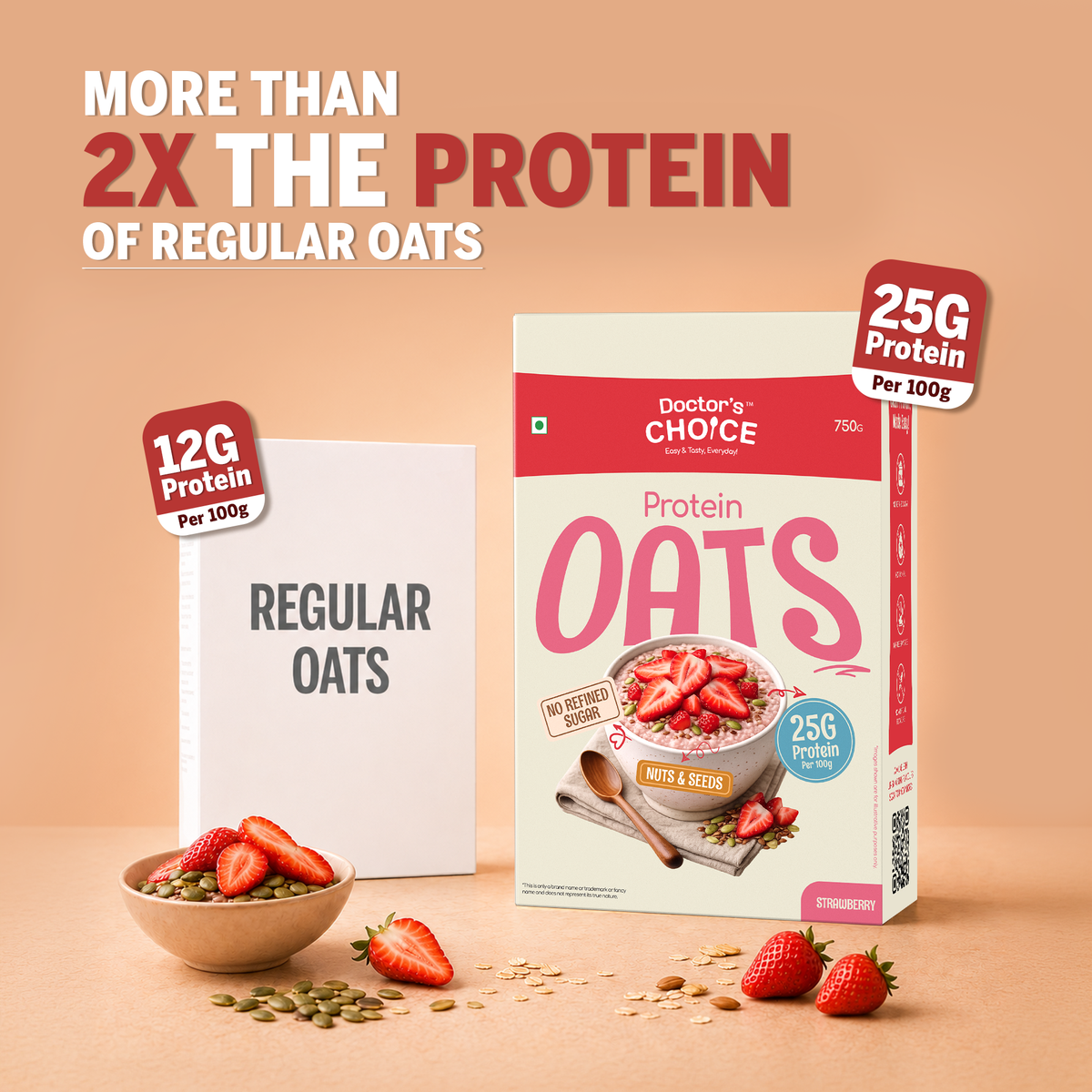 Doctor's Choice Strawberry Protein Oats