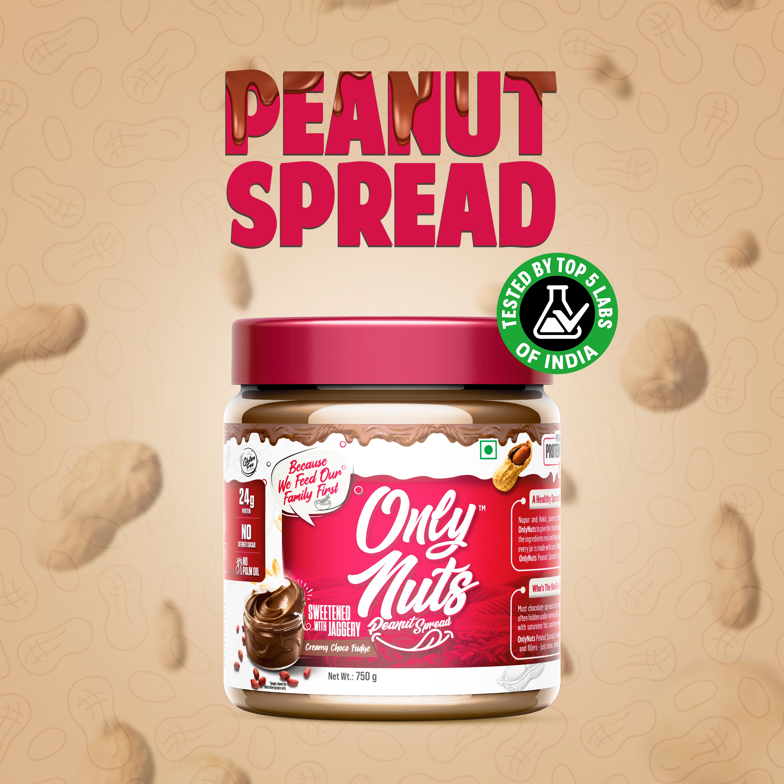 ONLY NUTS - Peanut Spread Creamy Choco Fudge