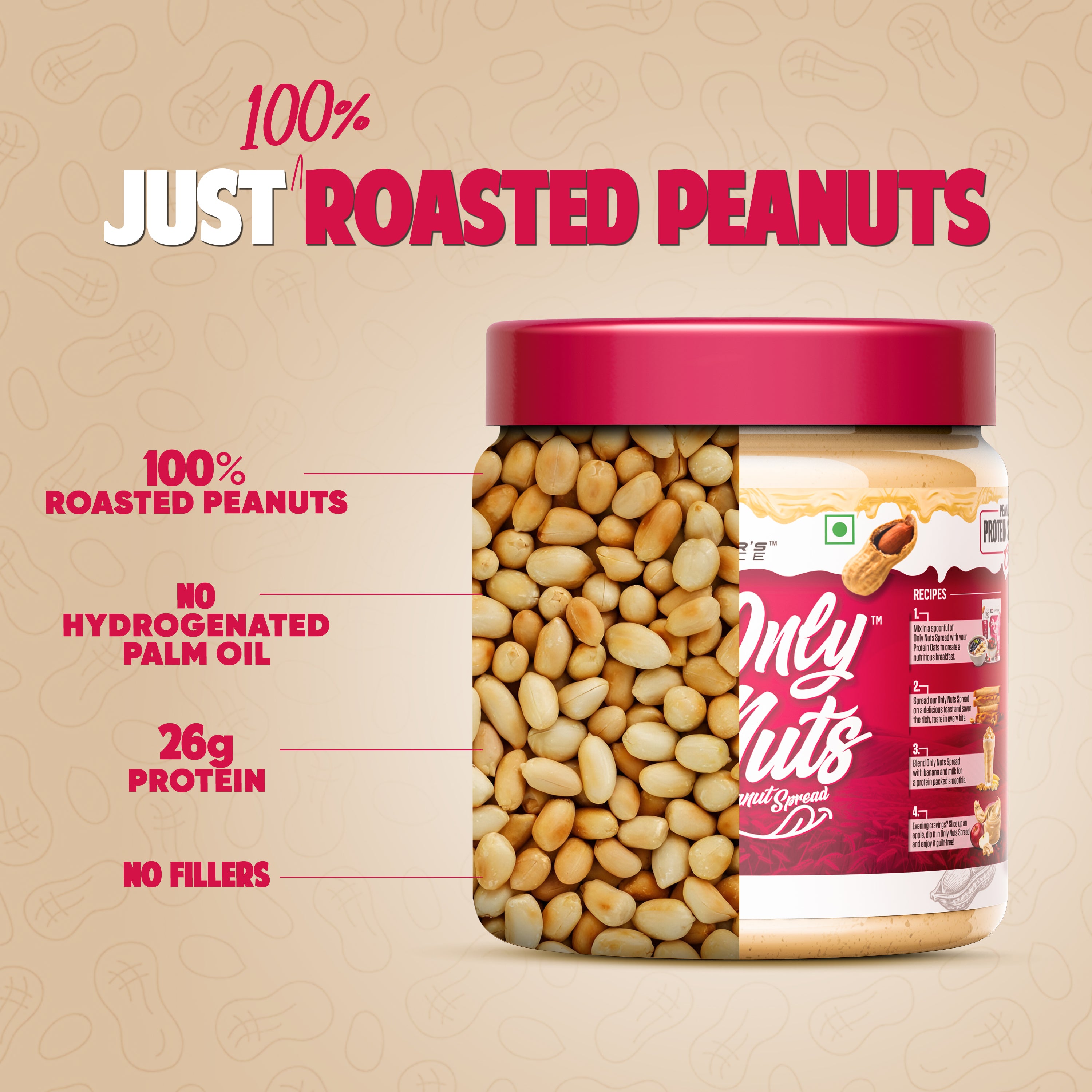 ONLY NUTS - Peanut Spread Unsweetened Nutty (Crunchy)