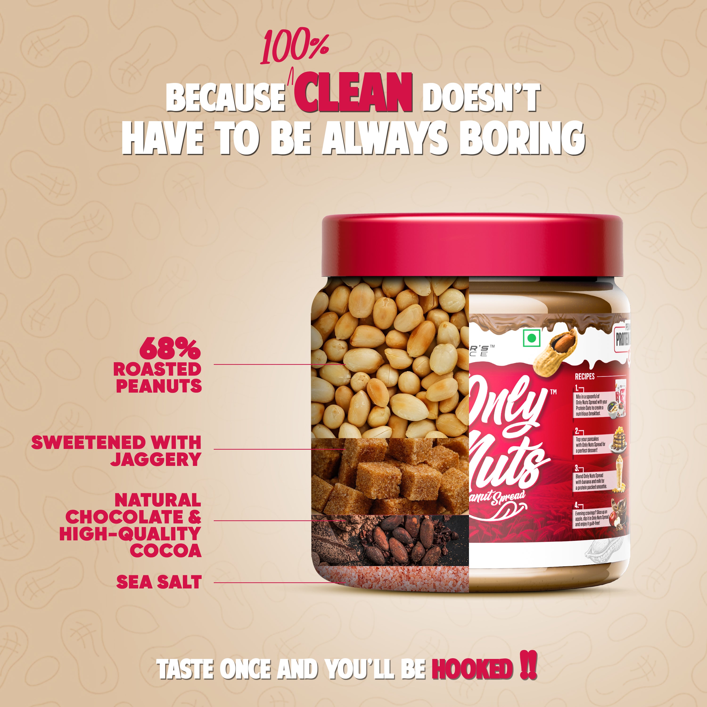 ONLY NUTS - Peanut Spread Creamy Choco Fudge