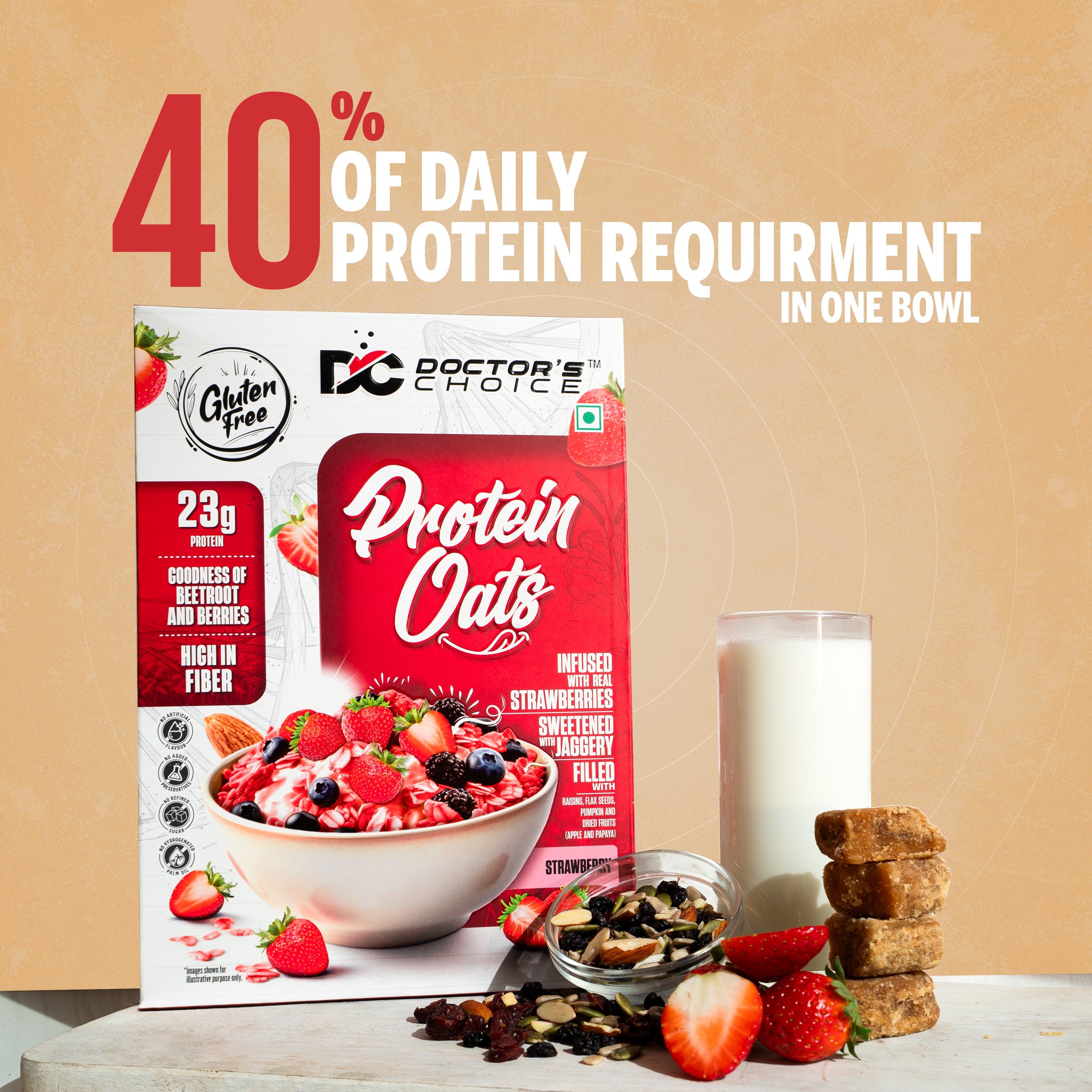 Doctor's Choice Strawberry Protein Oats