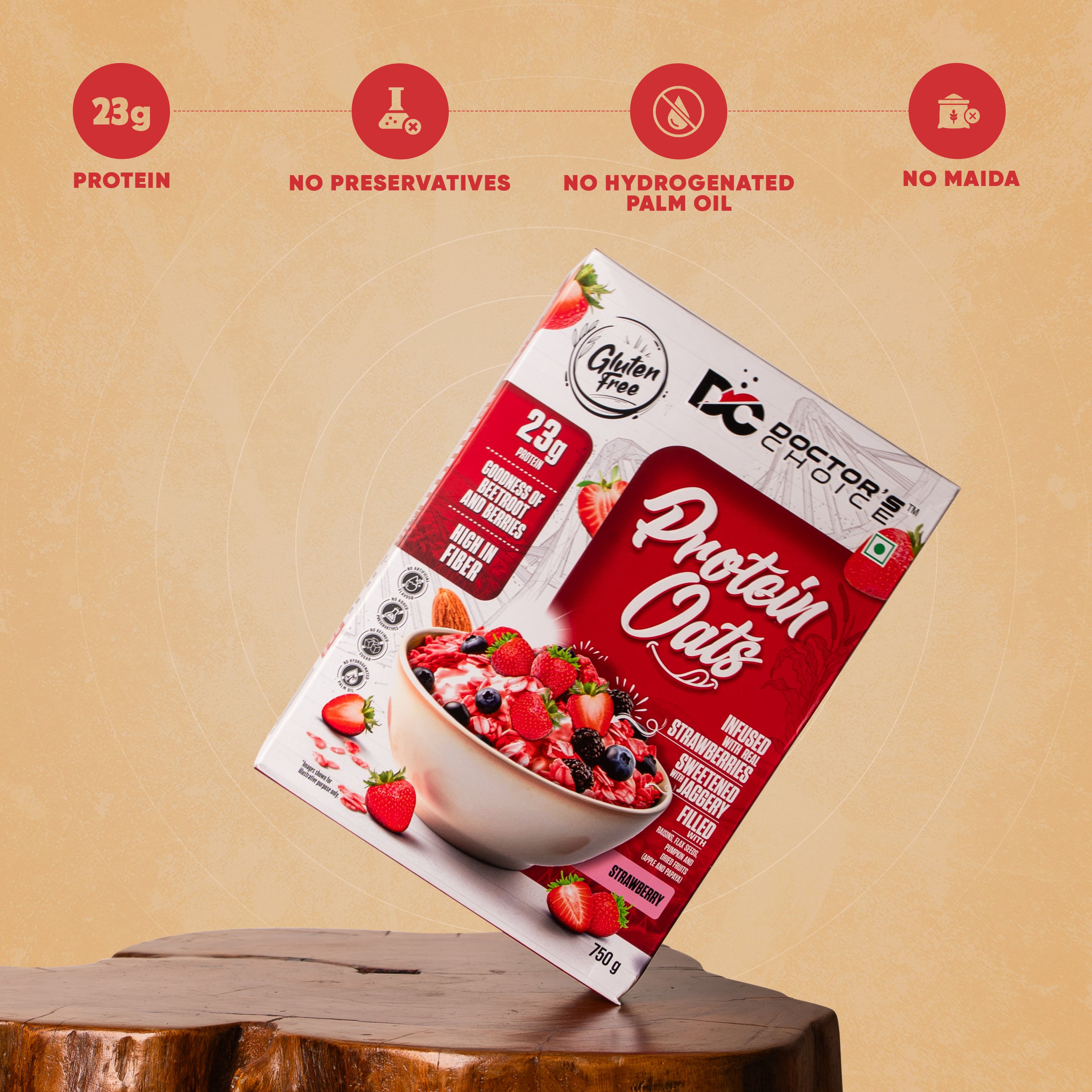 Doctor's Choice Strawberry Protein Oats