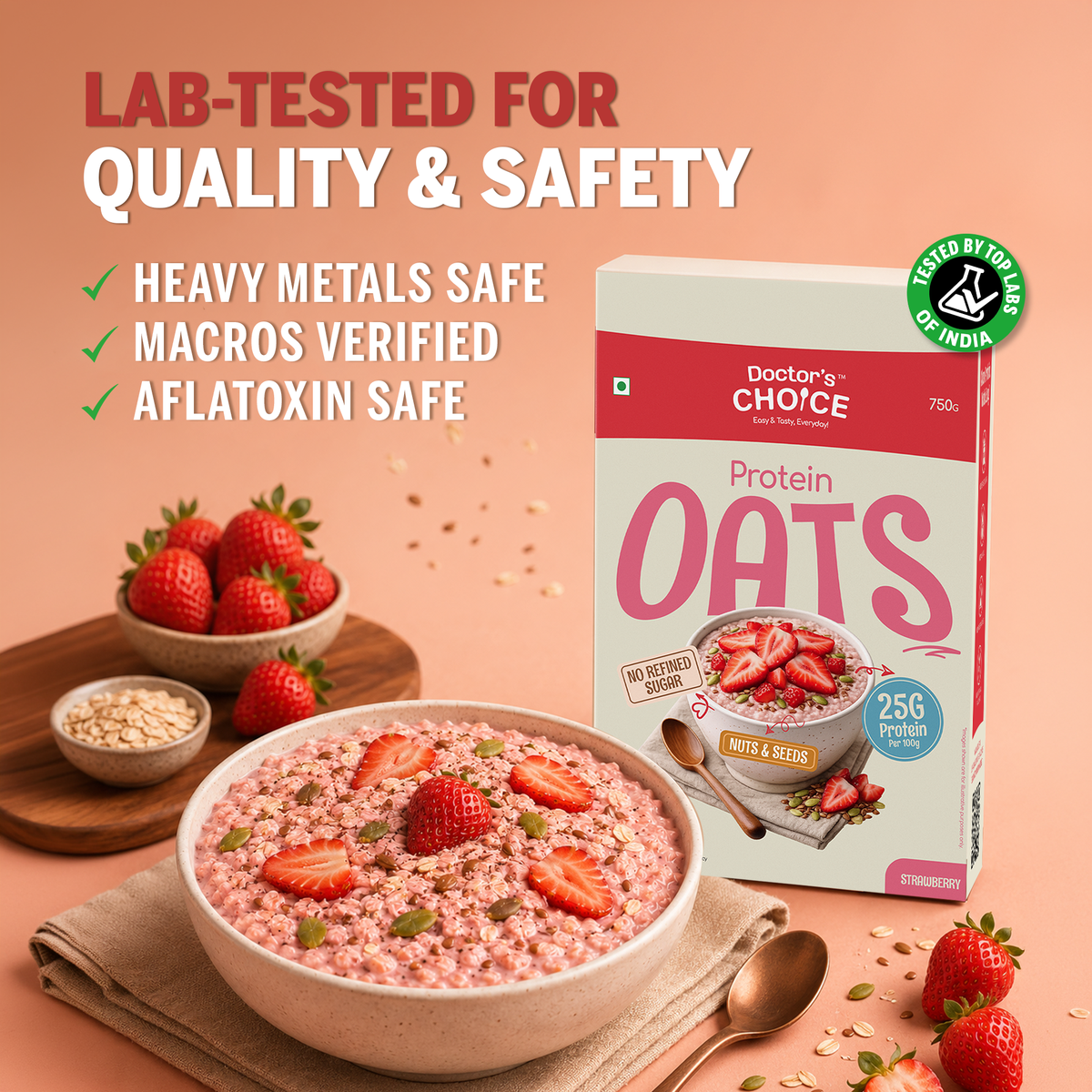 Doctor's Choice Strawberry Protein Oats