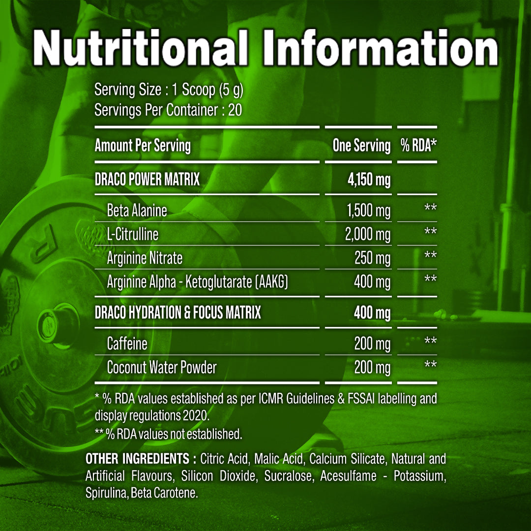 Draco Power Pre Workout 20 Servings Doctor's Choice