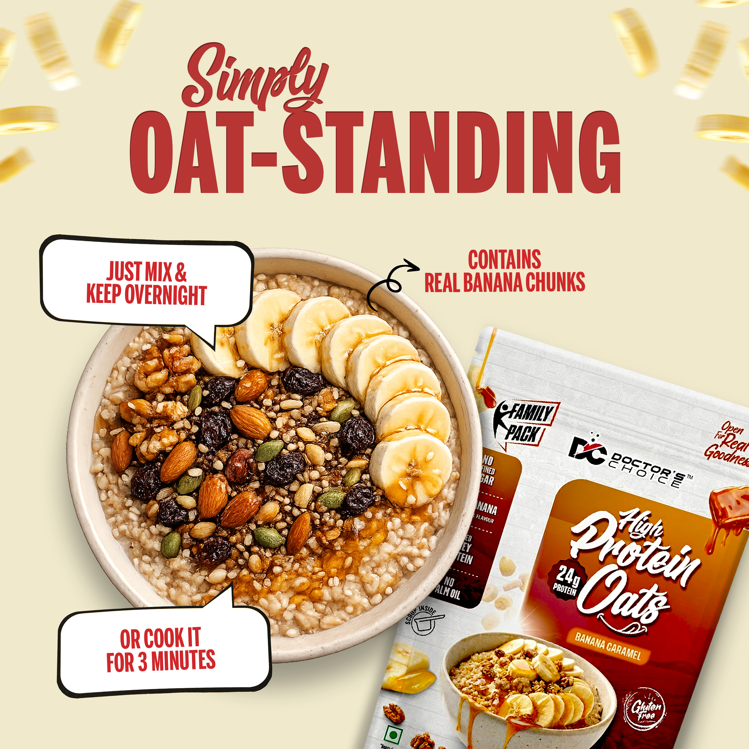 Protein Oats (Banana Caramel) 375 GM