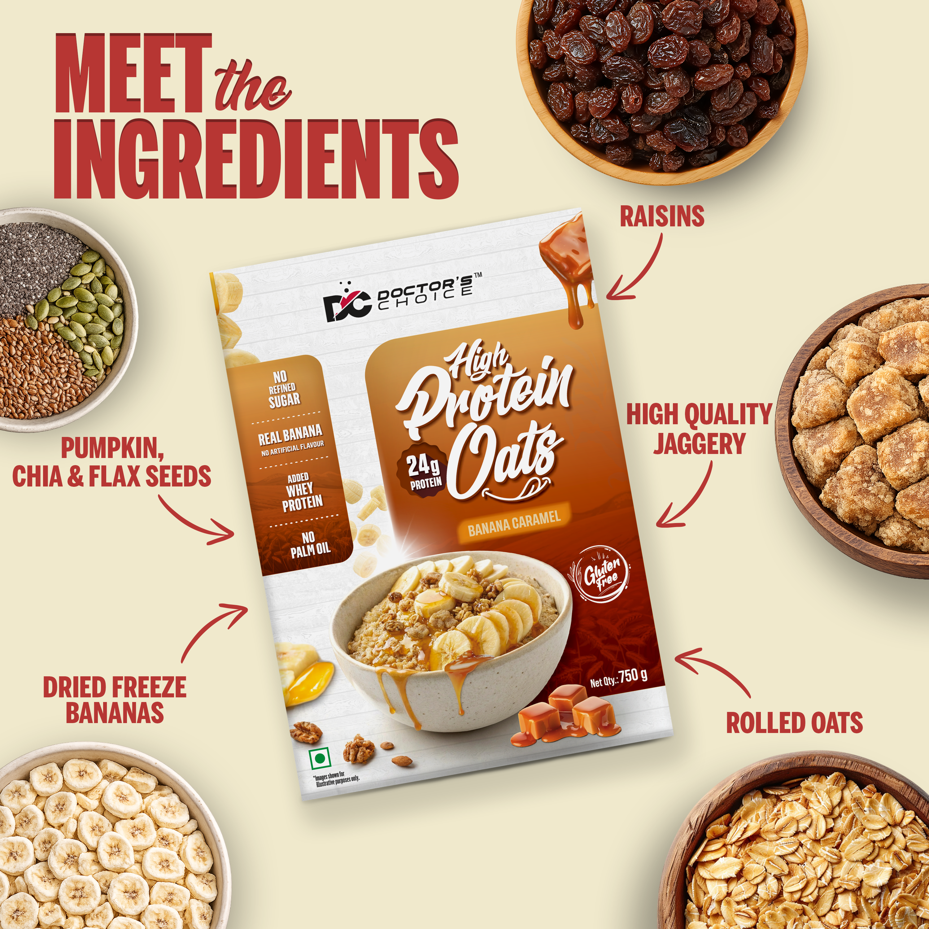 Protein Oats (Banana Caramel) 750 GM