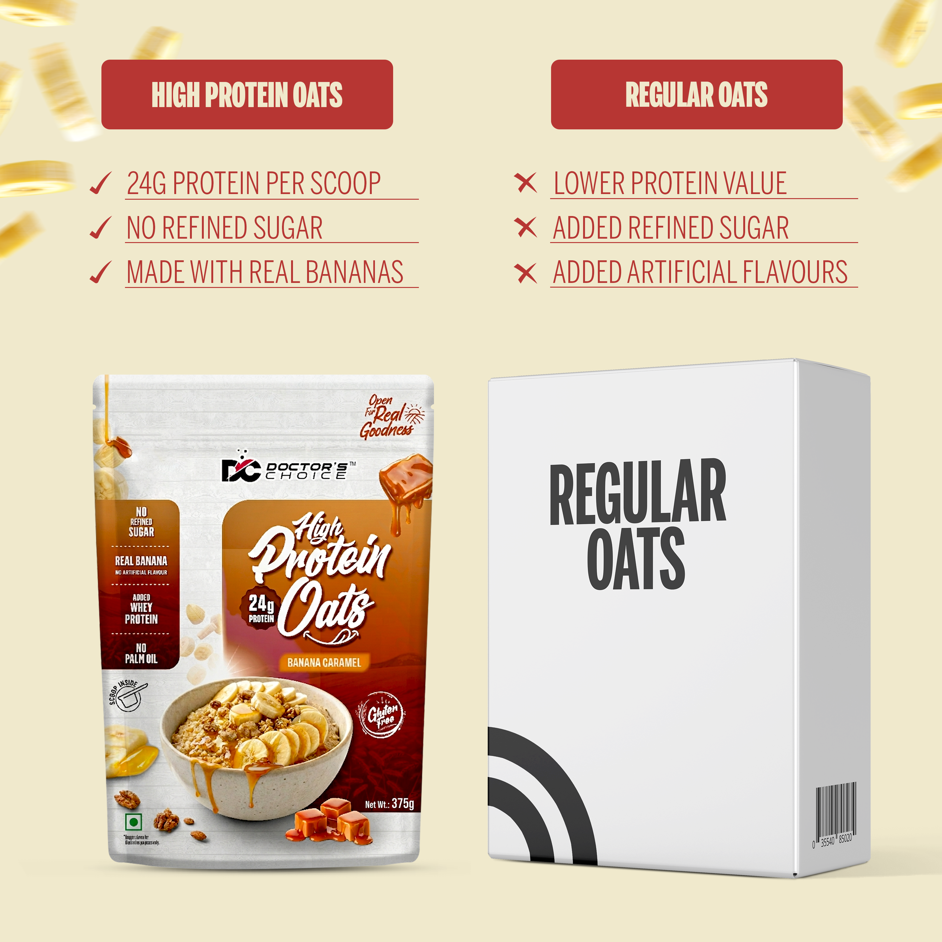 Protein Oats (Banana Caramel) 375 GM