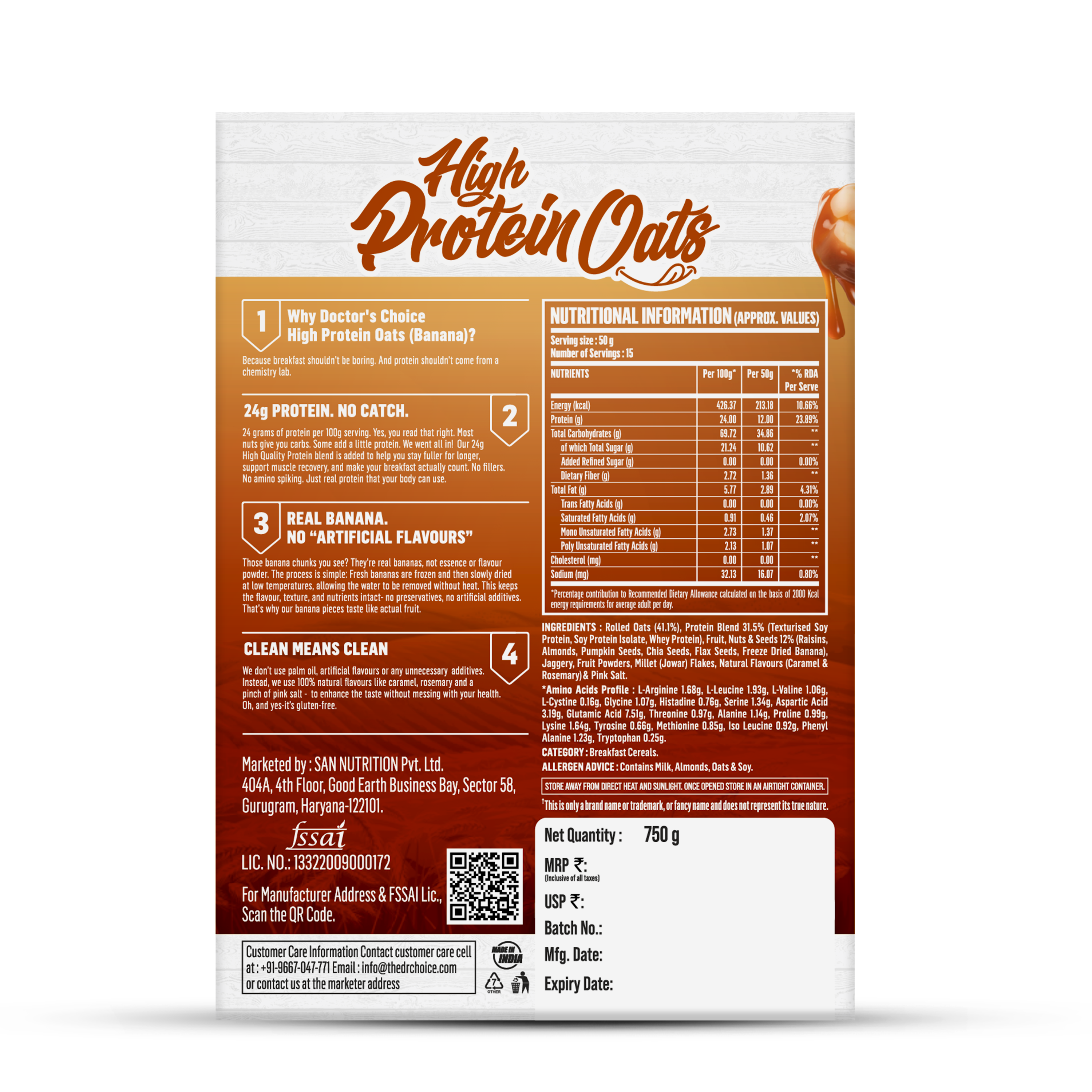 Protein Oats (Banana Caramel) 750 GM