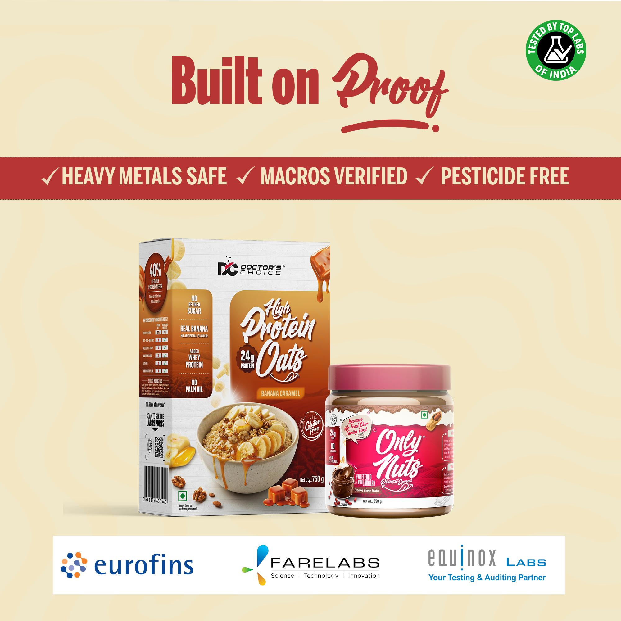 Protein Oats Banana Caramel 750g + Choco Fudge Peanut Spread creamy 750g