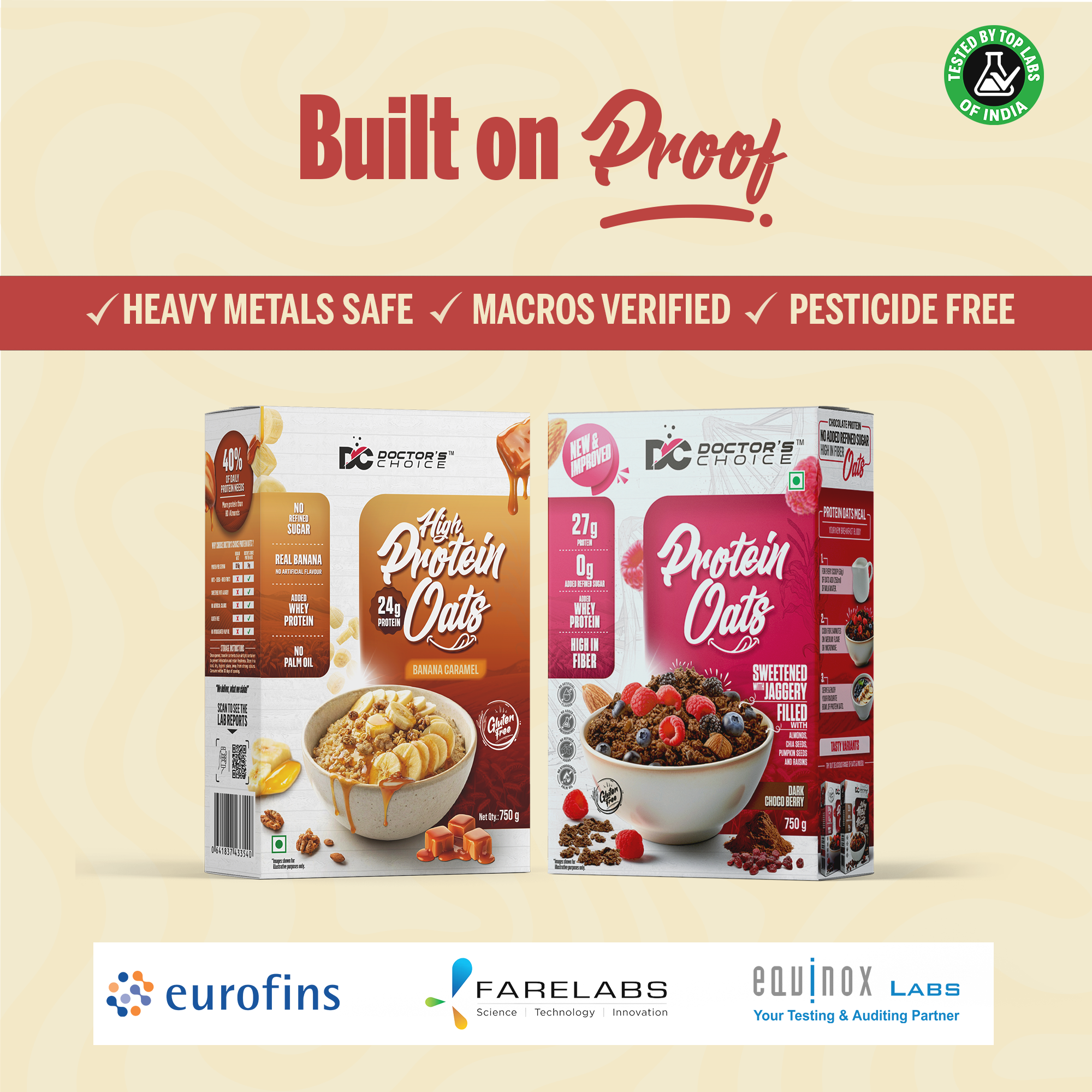 Protein Oats Combo – Banana Caramel & Chocolate Protein Oats