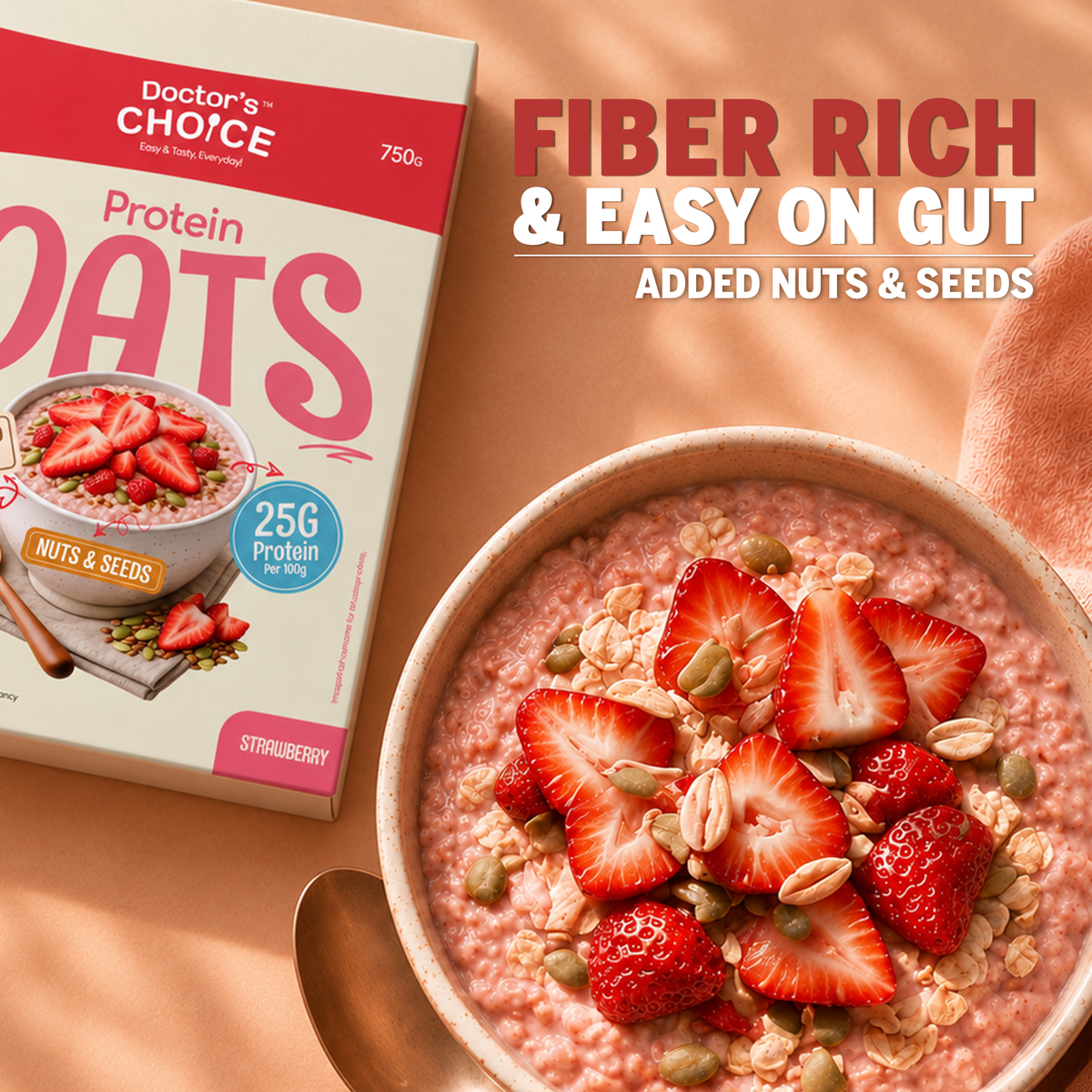 Doctor's Choice Strawberry Protein Oats