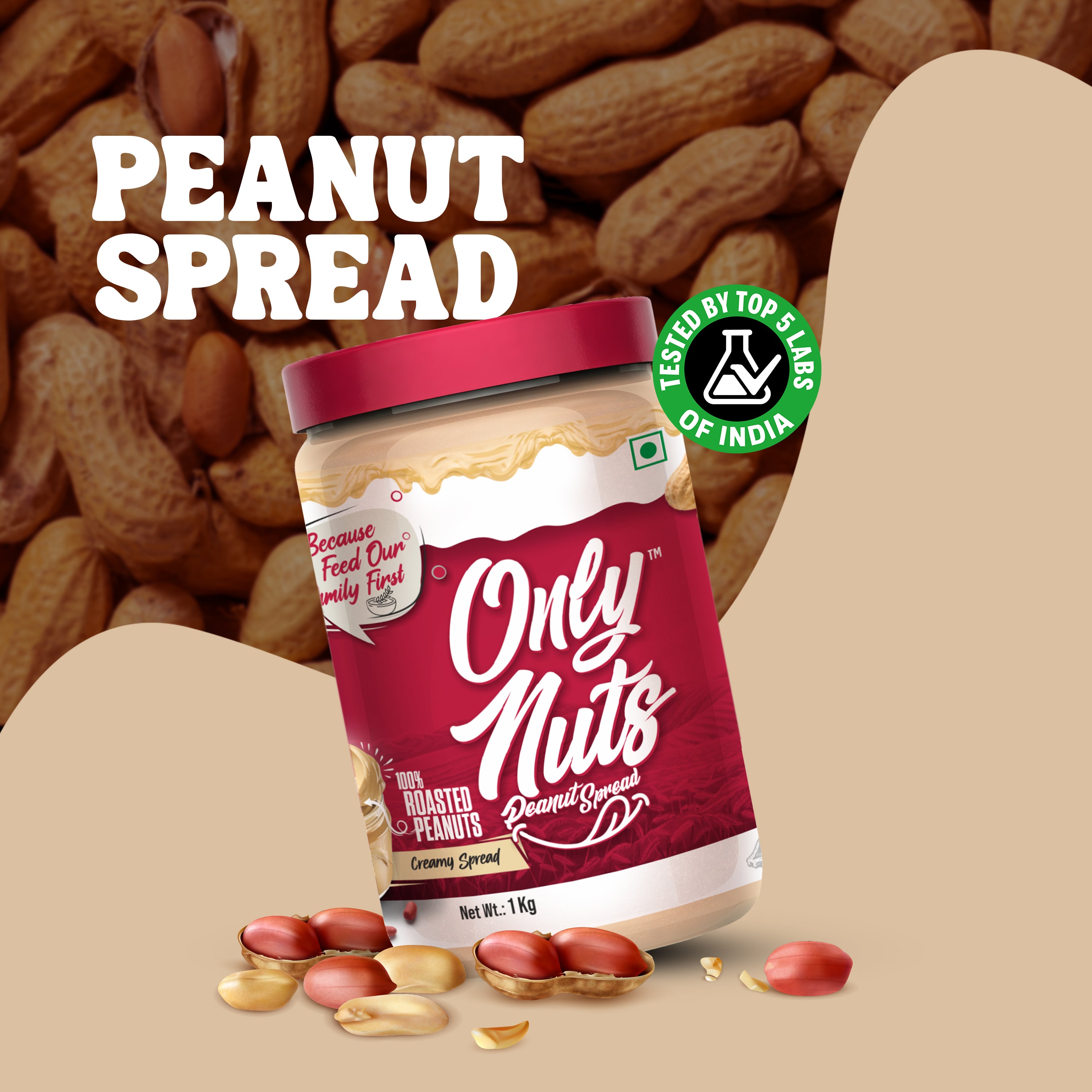 ONLY NUTS - Peanut Spread Unsweetened Creamy
