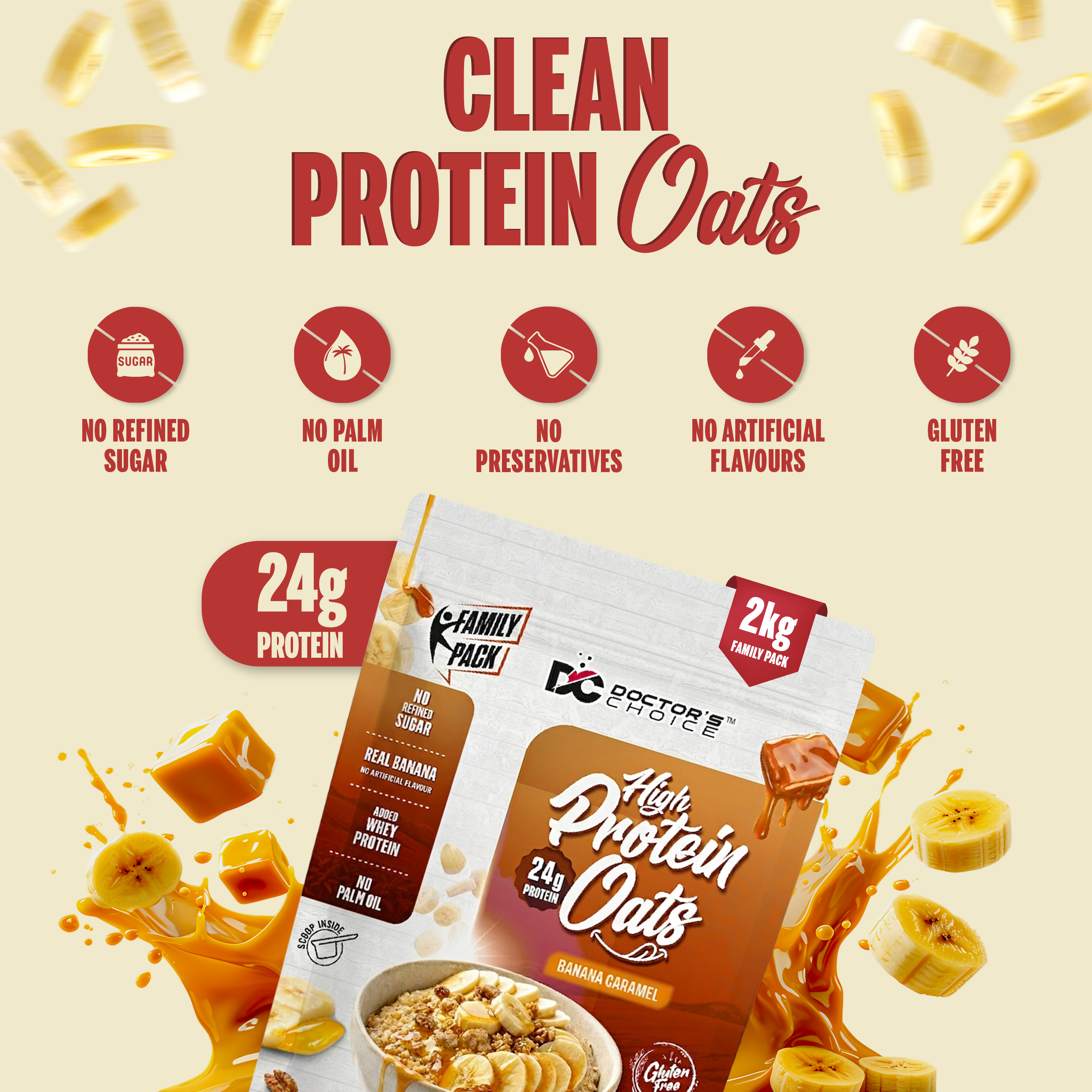 Protein Oats (Banana Caramel) 2 KG
