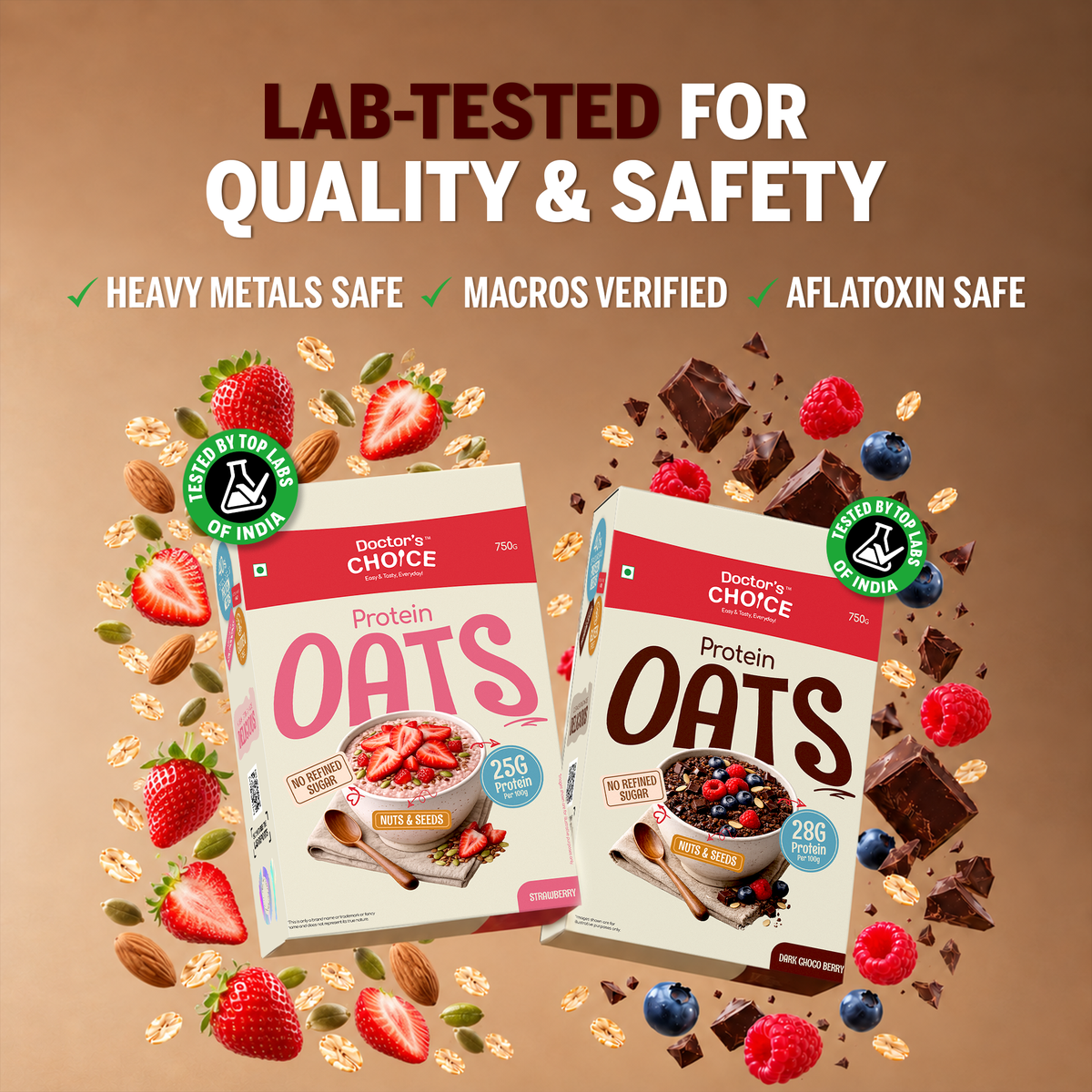Protein Oats Combo – Chocolate & Strawberry Protein Oats
