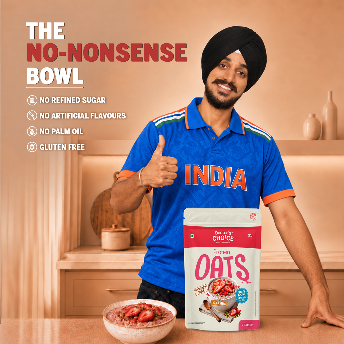 Doctor's Choice Strawberry Protein Oats 2kg