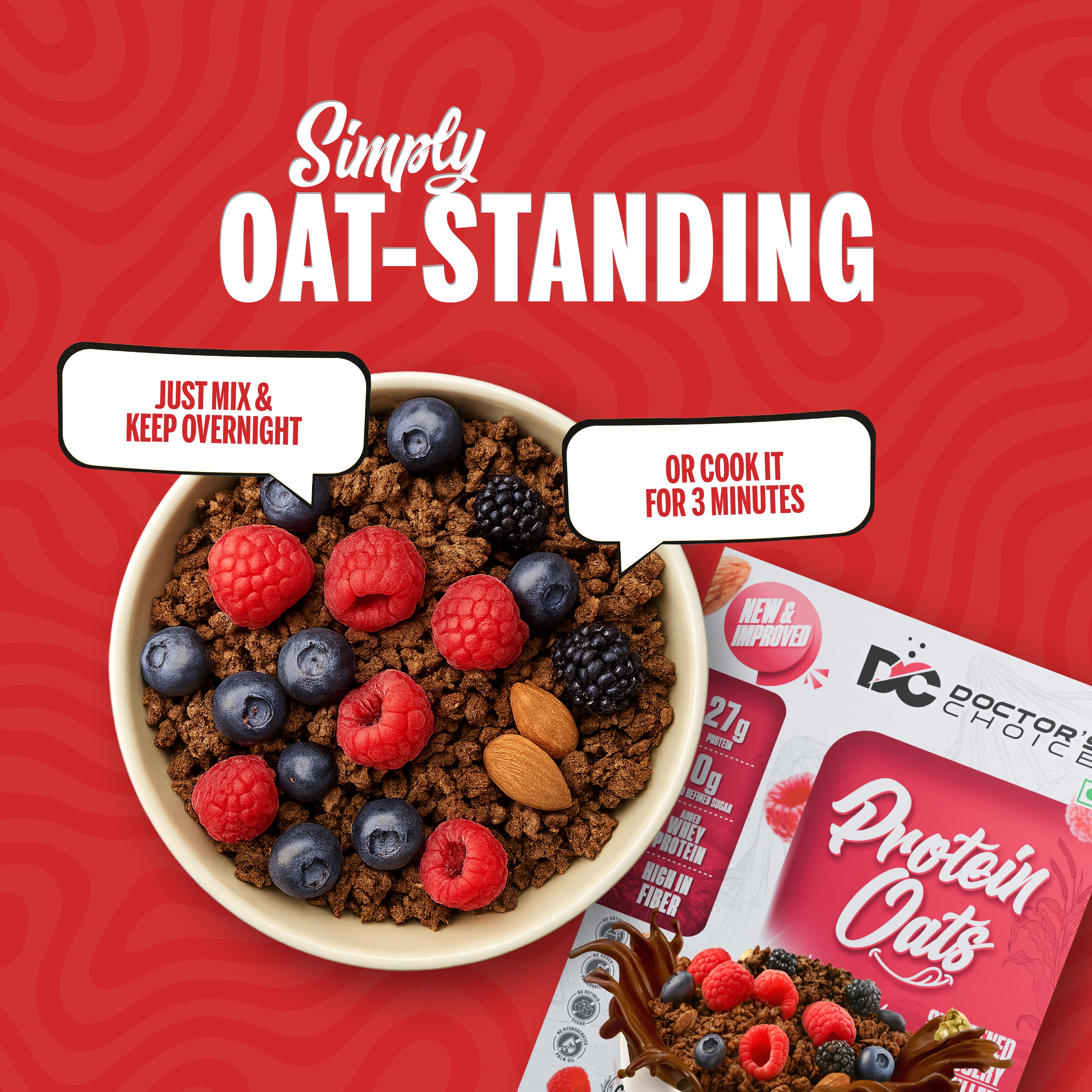 Doctor's Choice Chocolate Protein Oats 750 GM