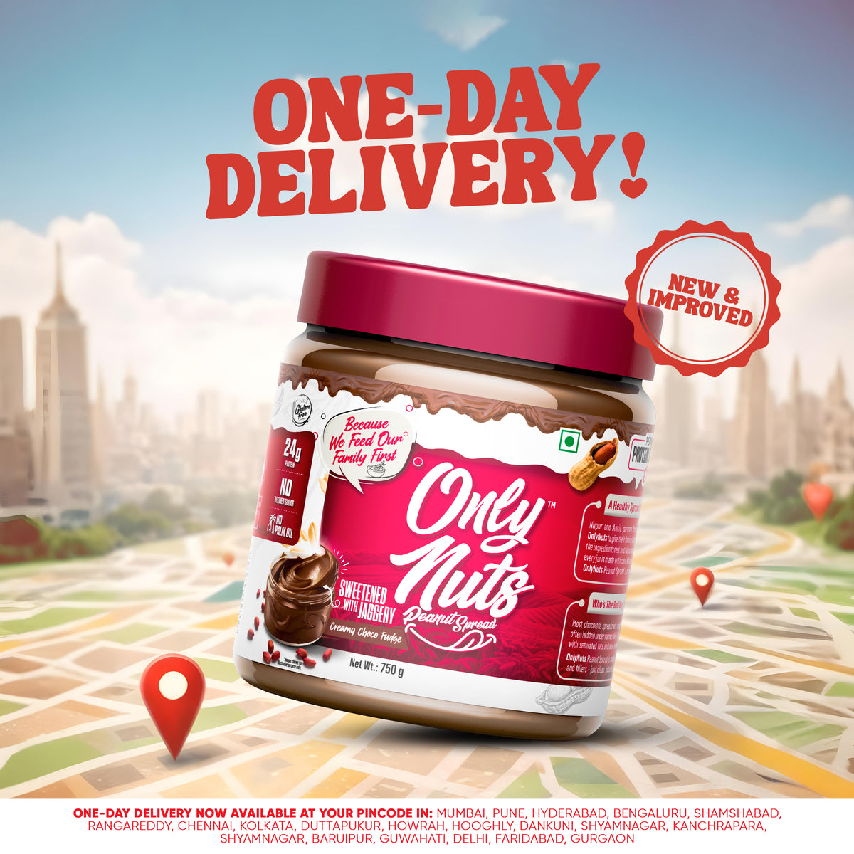 ONLY NUTS - Peanut Protein Spread creamy choco fudge