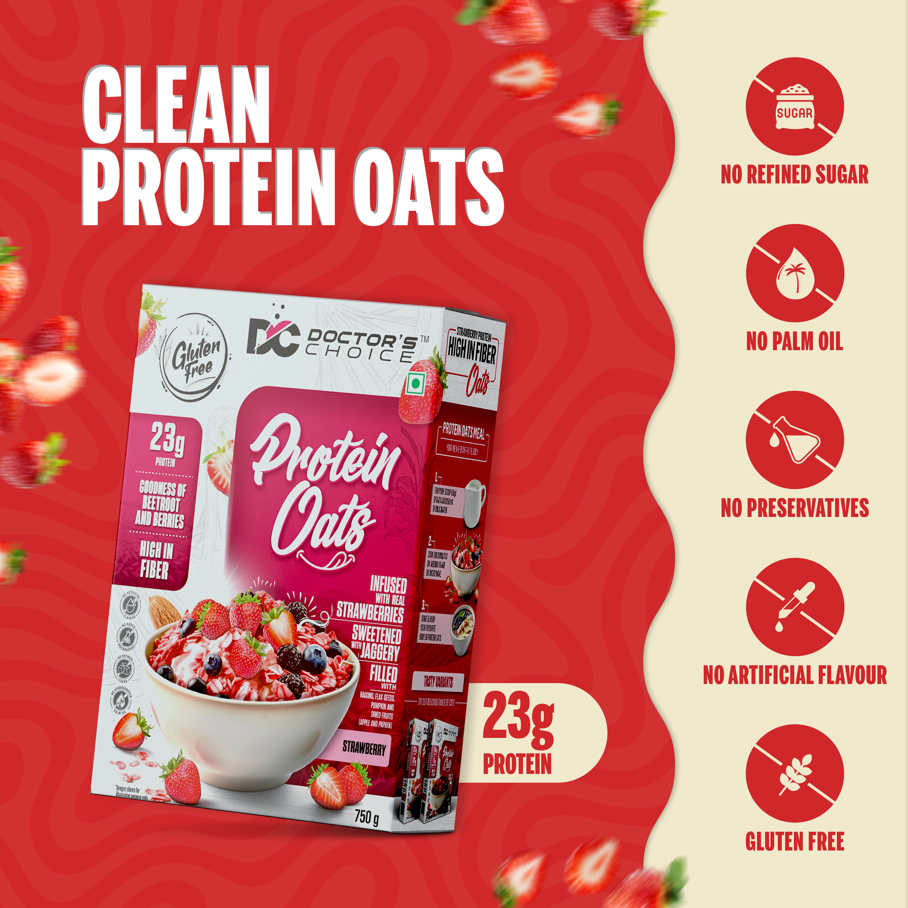 Doctor's Choice Strawberry Protein Oats