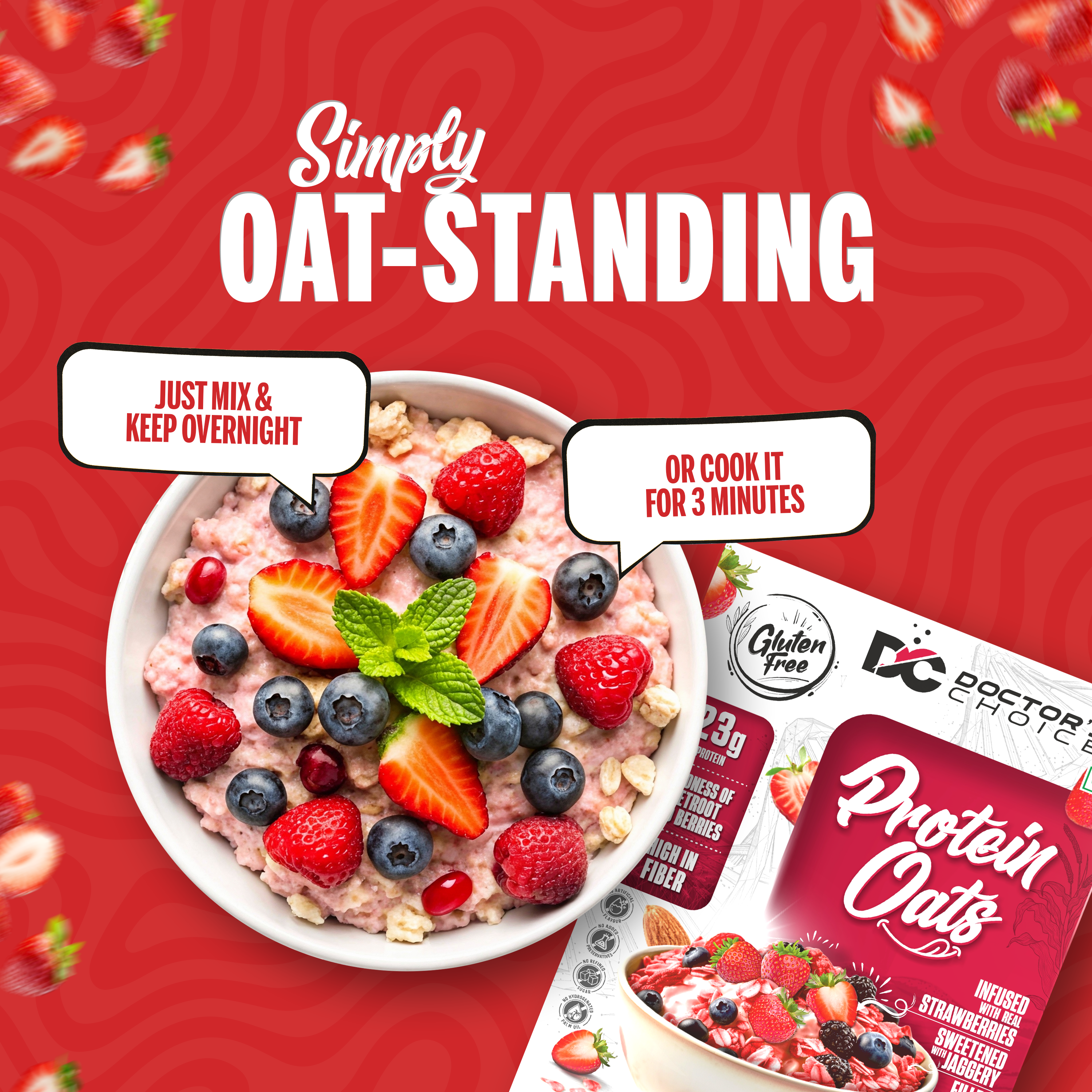 Doctor's Choice Strawberry Protein Oats