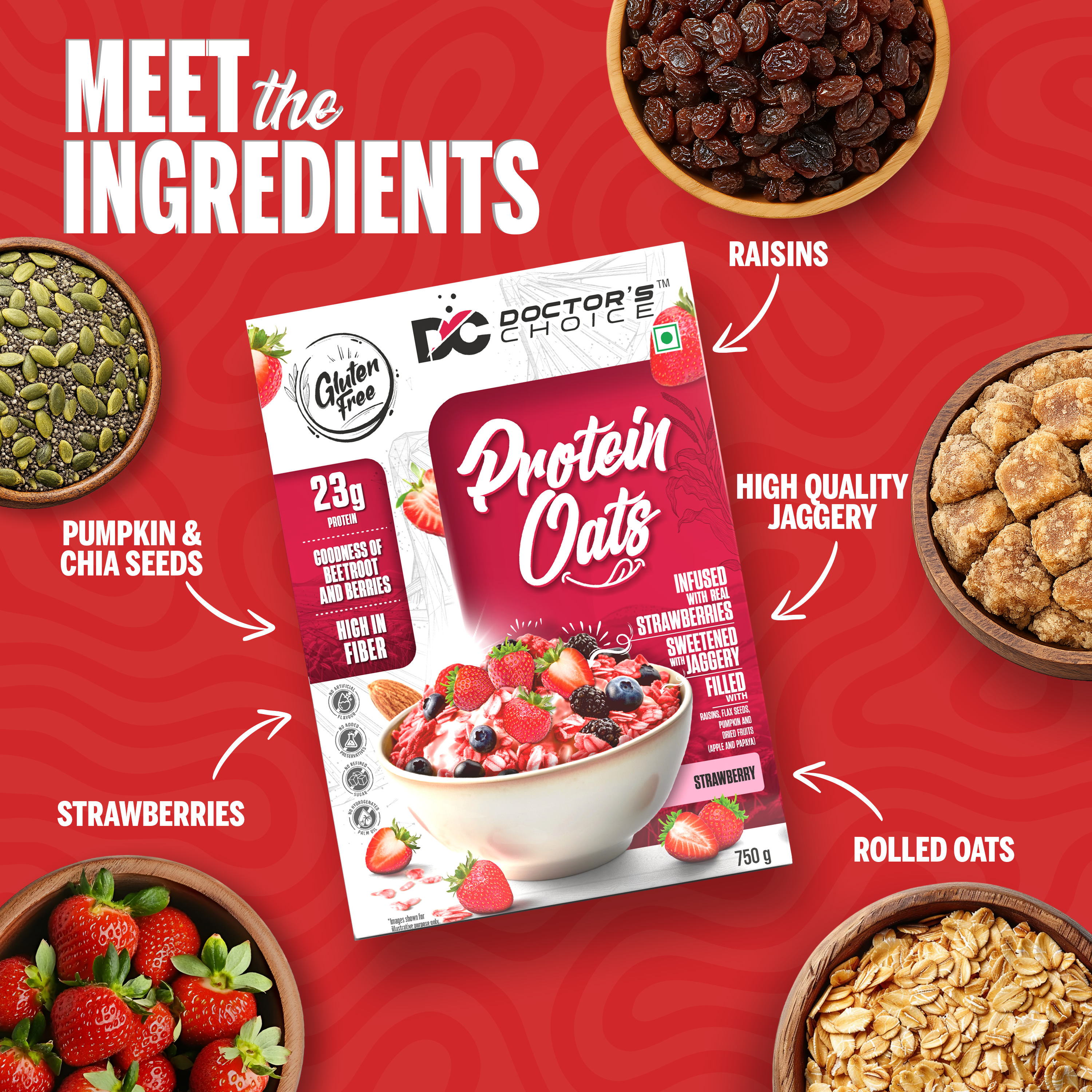 Doctor's Choice Strawberry Protein Oats