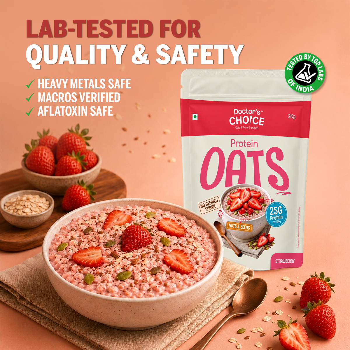 Doctor's Choice Strawberry Protein Oats 2kg