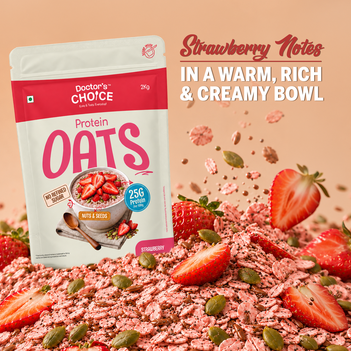 Doctor's Choice Strawberry Protein Oats 2kg