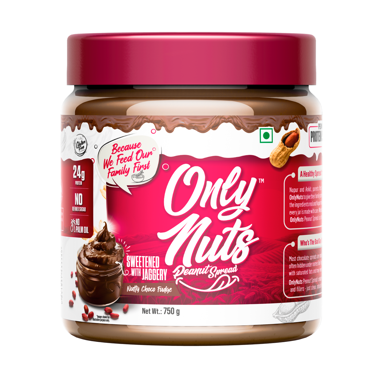ONLY NUTS - Peanut Protein Spread creamy choco fudge