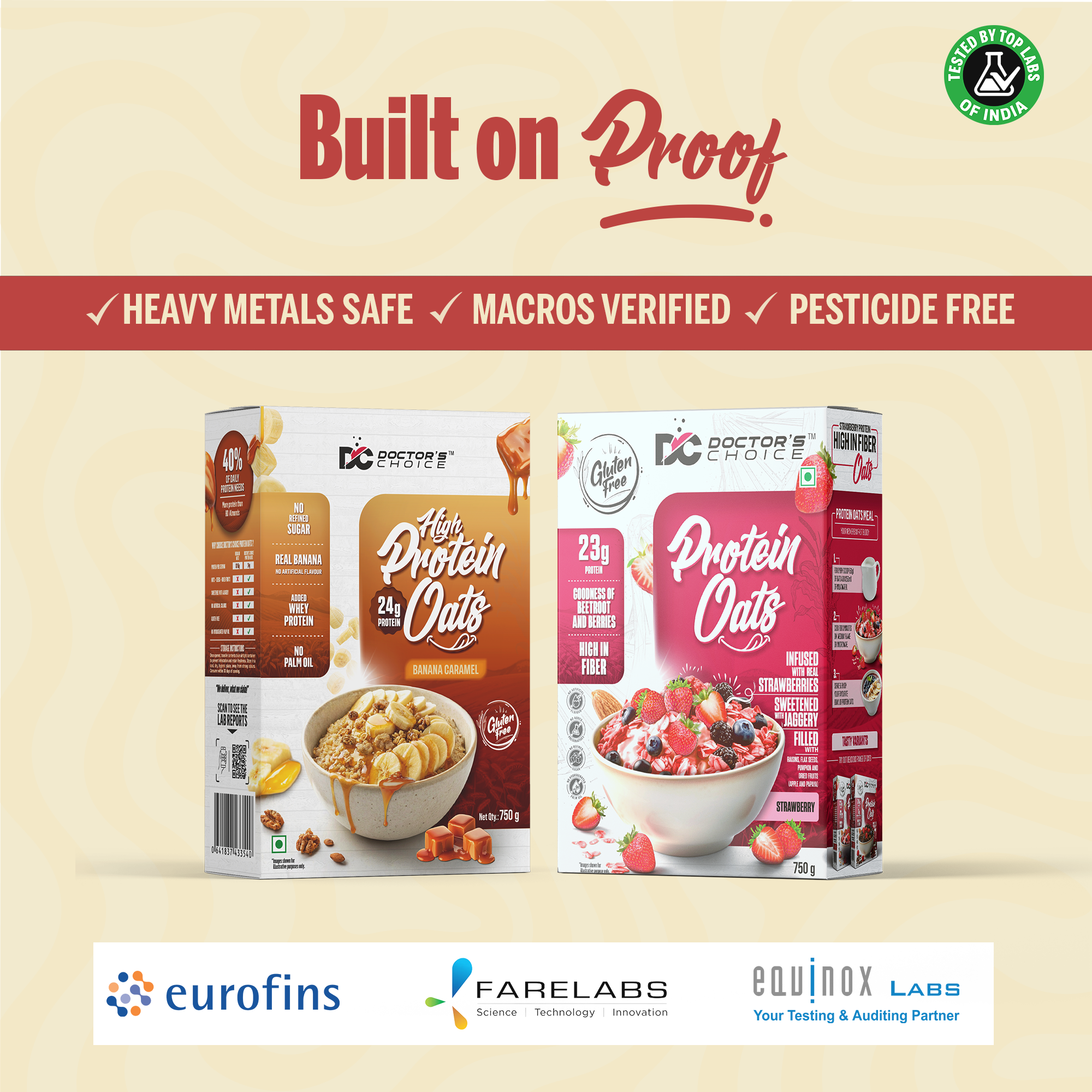 Protein Oats Combo – Banana Caramel & Strawberry Protein Oats