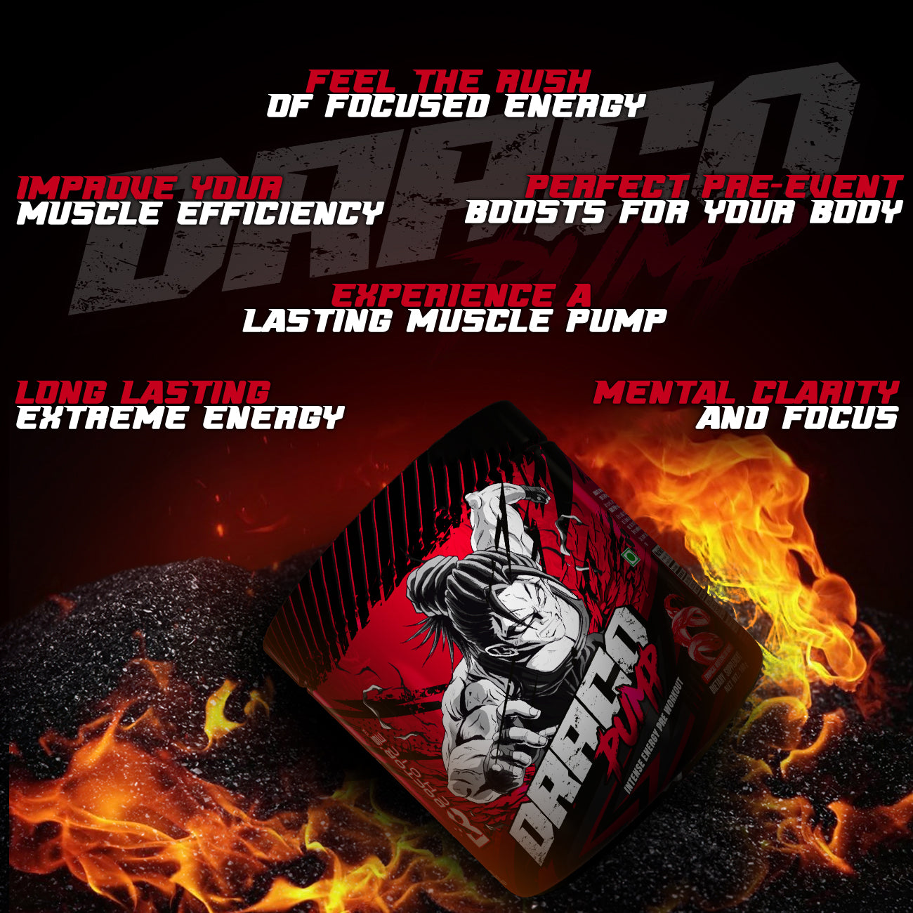 Draco Pump Pre Workout(No Tingling, No Itching, No Beta-Alanine) Power Packed PUMP Formula 20 Servings