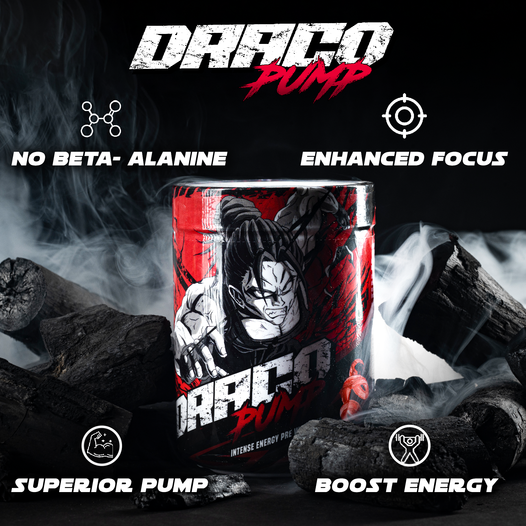 Draco Pump Pre Workout(No Tingling, No Itching, No Beta-Alanine) Power Packed PUMP Formula 20 Servings